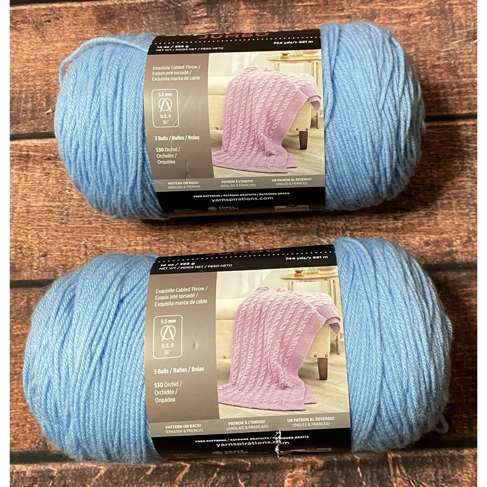 Red Heart Super Saver Jumbo Yarn Bluebell 4-Medium 14 oz/744 yards Lot of 2 - Picture 2 of 5